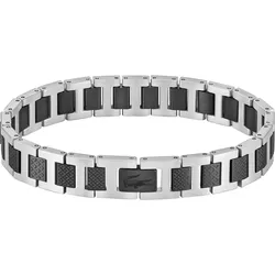 Freundschaftsarmband LACOSTE "Schmuck Parnterarmband METROPOLE, 2040117, 2040418, 2040419, 2040120", schwarz (edelstahlfarben, schwarz), Armbänder, Herren, Edelstahl
