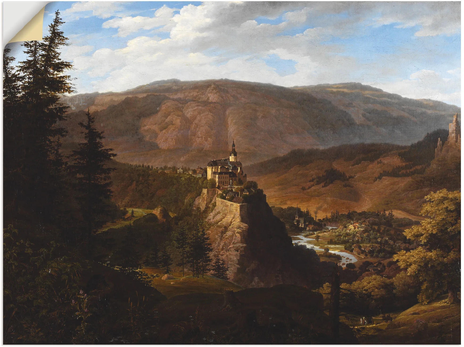Artland Wandfolie »Schloß Schwarzburg in Thüringen. 1826«, Europa, (1 St.) Artland braun