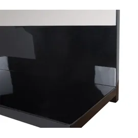 Mendler Wandspiegel mit Ablage HWC-B19, Badspiegel Badezimmer, hochglanz 75x60cm ~ schwarz