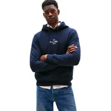 Tommy Hilfiger Herren Hoodie Outline Flag Script mit Kapuze, Blau (Desert Sky), XXL