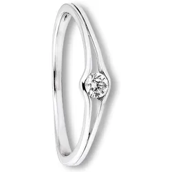 Goldring ONE ELEMENT "Zirkonia Ring aus 333 Weißgold" Gr. 56, silber, Fingerringe, Damen, 56,mit Zirkonia, Weißgold 333, Damen Gold Schmuck
