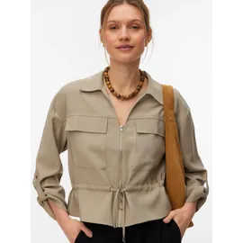 Vero Moda Langarmbluse VMKATIE LS SHIRT WVN NOOS Materialmix grau XL (42/44)