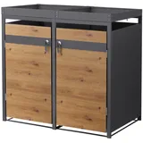 ML-Design Mülltonnenbox 132 x 80 x 124 cm braun