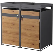 ML-Design Mülltonnenbox 132 x 80 x 124 cm braun