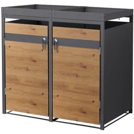 ML-Design Mülltonnenbox 132 x 80 x 124 cm braun