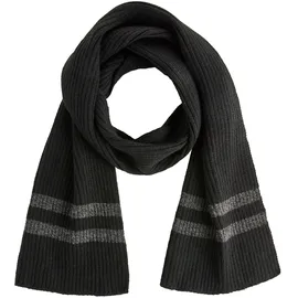 MAN'S WORLD Schal MAN'S WORLD, Damen, schwarz, grau, Grobstrick, Obermaterial: 100% Polyacryl, colorblocking, gestreift, unifarben mit Farbeinsatz, Modetücher Schal, mit modischen Konstrast-Streifen - NEW, Topseller