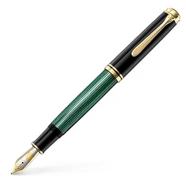 Pelikan Souverän M1000 Kolbenfüller schwarz/grün/gold B (breit)
