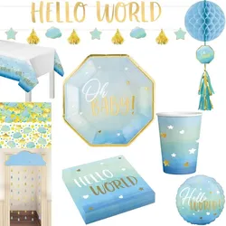 Baby Shower Junge Partyset Oh Baby Boy Party Deko hellblau