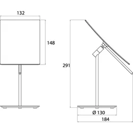 EMCO pure Standspiegel, eckig, mit Griff, chrom, 109400113