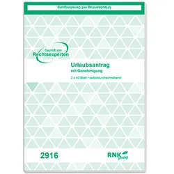 RNK-Verlag Urlaubsabwesenheitsmeldung Formularbuch 2916