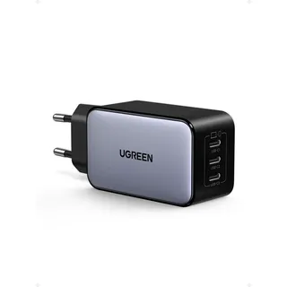UGREEN Nexode USB C Ladegerät 65W GaN Netzteil mit 3X USB-C-Port Schnellladegerät Kompakt Charger kompatibel mit MacBook Pro/Air, HP Laptop, iPad, iPhone 17, Galaxy S24