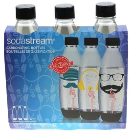 Sodastream PET-Flasche 3 x 1 l schwarz Hipster