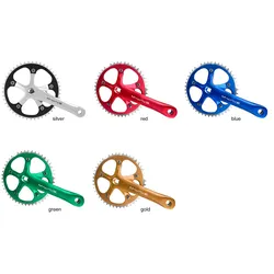 M-Wave 1-fach Kurbelgarnitur Kurbel 44 46 Zähne 165 mm JIS Vierkant Tretkurbel Fahrradkurbel Kettenradgarnitur Singlespeed Fixie