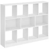 VASAGLE Bücherregal mit 11 Fächern weiß
