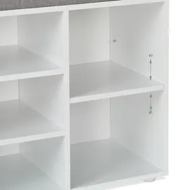 Relaxdays Schuhbank 104 x 48 x 30 cm grau/weiß