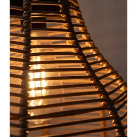 Dehner Solarleuchte Kunststoff/Metall Ø 26 cm/H 22 cm 1 Stück natur/braun