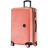- Mittelgroßer Hartschalenkoffer, TSA, 4 Rollen, Check-In Gepäck mit 8 cm Volumenerweiterung, 68 cm, 88 L, Korall