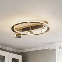 LINDBY Berisha LED-Deckenlampe, 4-flammig, nickel