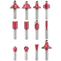 KWB 757295 Oberfräsersatz Hartmetall Schaftdurchmesser 8mm 12teilig