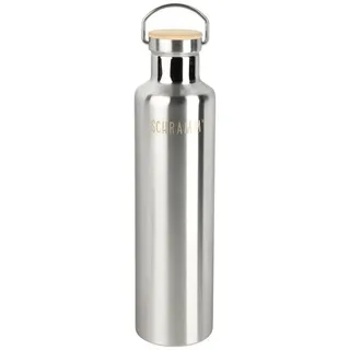 Schramm Schramm® Thermosflasche Edelstahl Trinkflasche wählbar 500, 750 oder 1000ml Isolierflasche doppelwandig Thermoflasche 100% BPA-frei Schraubverschluss Silber heiß und kalt, Größe:1000 ml