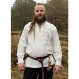 Battle Merchant Wikinger-Kostüm Mittelalter Hemd natur mit Schnürung, Corvin XXL weiß XXL | XXL