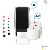 Blanc HYGIENIC SET: 1x Toilettenpapierspender Doppelrollen Blanc Cosmos + 32 Toilettenpapierrollen Long Life 3L - PRODUKTSET