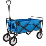 Merax Bollerwagen Faltbar Handwagen mit verstellbare Griffe, Gartenwagen Transportwagen mit Getränkehalter, Strandwagen Picknickwagen für Alle Gelände, 360°-Rotation des Vorderrads, bis 100kg, Blau