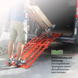 Trutzholm Auffahrrampe 180 cm 680 kg klappbar Aluminium geriffelt rot 2 St.