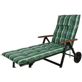 Sun Garden Liegenauflage Rollliege Monte 10557-200 grün kariert 193x60x8 cm Sun Garden, (1 St), Halteband verstellbar mit Bindebändern Halteband Gummi grün