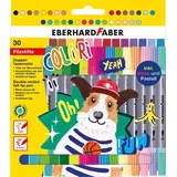 Eberhard Faber Eberhard-Faber Filzstifte Colori 550030, Doppelfasermaler 2mm und 3-4mm auswaschbar, 30 Stück