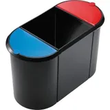 Helit Trio-System Papierkorb 38 l Schwarz/Rot/Blau
