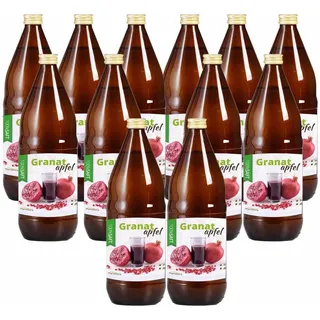 Mynatura Granatapfel Direktsaft, 100% Granatapfelsaft Vegan (12x1L Set)