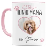 Hundemama Tasse personalisiert Hunde Fototasse mit eigenem Bild & Namen Geschenk für Hundebesitzer Hundeliebhaber Kaffeetasse aus Keramik 330 ml