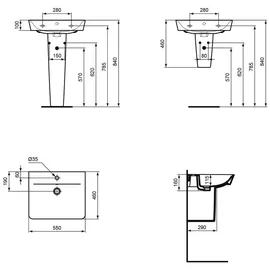 Ideal Standard Connect Air Cube Waschtisch 55 x 46 cm (E029901)