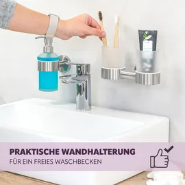 bremermann Zahnputzbecher PIAZZA Silber/Weiß
