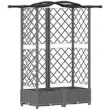 vidaXL Hochbeet mit Rankgitter und Dach 124 x 40 x 123 cm Hellgrau