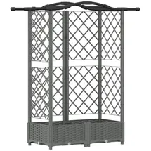 vidaXL Hochbeet mit Rankgitter und Dach 124 x 40 x 123 cm Hellgrau