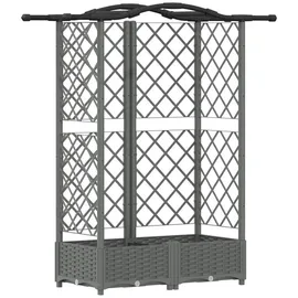 vidaXL Hochbeet mit Rankgitter und Dach 124 x 40 x 123 cm Hellgrau