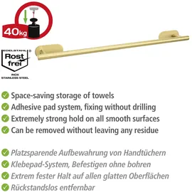 Wenko Handtuchstange ohne Bohren Gold