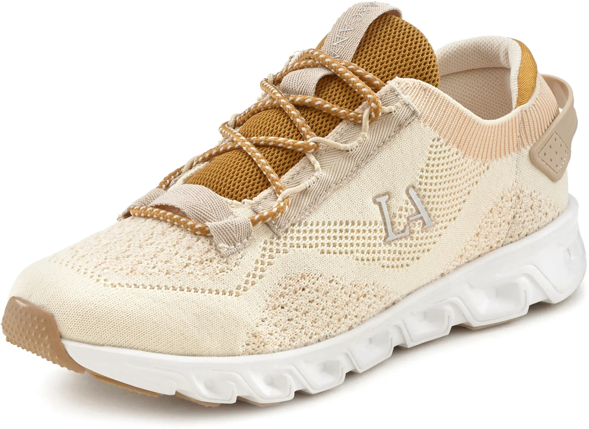 Sneaker LASCANA ACTIVE Gr. 38, beige Damen Schuhe Sneaker ultraleicht & bequem, Schnürhalbschuh, Freizeitschuh VEGAN