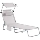 SoBuy Sonnenliege 195 x 90 x 63 cm Beige