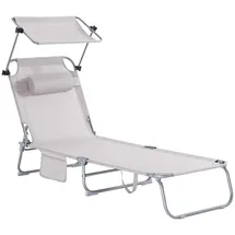SoBuy Sonnenliege 195 x 90 x 63 cm Beige
