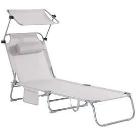 SoBuy Sonnenliege 195 x 90 x 63 cm Beige