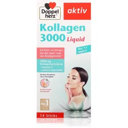 Doppelherz Aktiv Kollagen 3000 Liquid flüssiges Kollagen schöne Haare, Nägel und Haut 14 St.