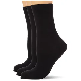 NUR DIE Socken Ohne Gummi 3er Pack - schwarz 39-42 3 St