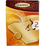 Konos Kaffeefilter Größe 2, 100 Stück, naturbraun ungebleicht