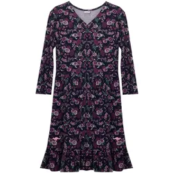 KangaROOS Mädchen Sommer-Kleid mit Allover Blumen-Muster Freizeit-Kleid 18050049 Blau - 140/146