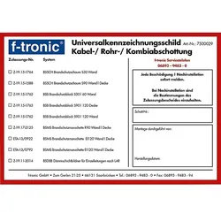 Universalkennzeichnungsschild BSKS F-Tronic