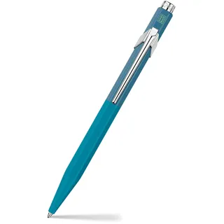 Caran d'Ache 849 PAUL SMITH Kugelschreiber in der Farbe: Cyan Blue, Aluminium, Goliath Mine in Schwarz Medium, Länge: 12,5cm, NM0849.342