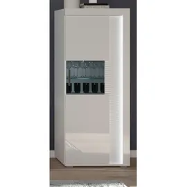 inn.furn Vitrine, Weiß, Hochglanz, 60 cm, mit Soft-Close Sunroof